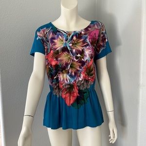 NWT Soft Surroundings Jepara Printed Multicolor
Floral Top Size Small